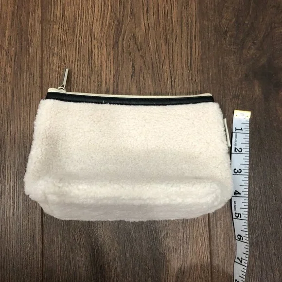 Neiman Marcus White Sherpa Shearling Tote Bag Faux Fur w/ Matching Small Bag - Picture 5 of 14